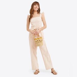 Draper James Tie Waist Jumpsuit in Cabana Stripe